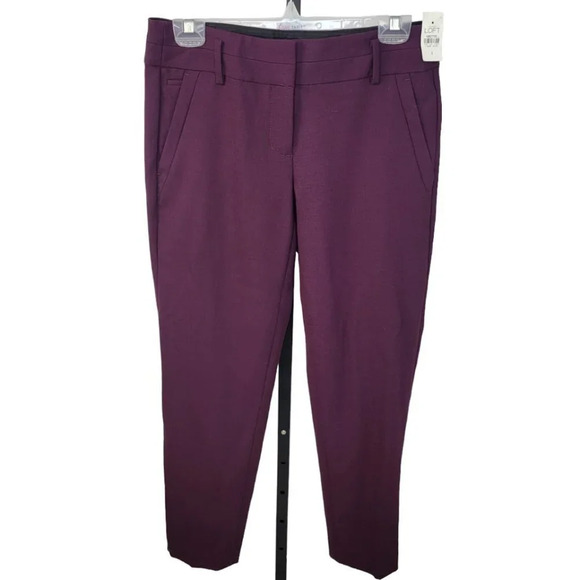 LOFT Purple Wool Blend Marisa Trousers - Picture 1 of 6